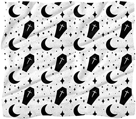 Fleece-Überwurfdecke, Sarg und Mond, Muster-01, für Couch, Sofa oder Bett, gemütliche, weiche Decken