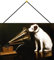 Metall Schild 20x30cm mit Kordel His Master´s Voice Hund Retro Blechschild