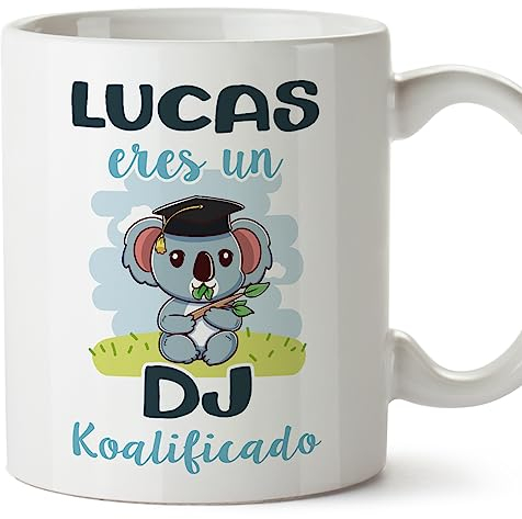 MUGFFINS Tazas Personalizadas para DJ - En Español - Koalificados Personalizados - 11 oz / 330 ml - Regalo Personalizable original y divertido