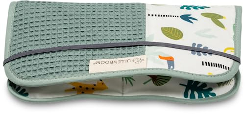 ULLENBOOM Windeltasche für unterwegs, Salbeigrün Regenwald, Made in EU - Wickeltasche für bis zu 3 Windeln, Feuchttücher & weiteres Zubehör, Ideal als Wickelorganiser für den Kinderwagen