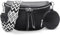 HNOOM Crossbody Bag Damen Breiter Gurt Echtleder Bauchtasche Damen Stylisch Brusttasche mit Münze Geldbeutel, Umhängetasche Damen Klein Moderne Taschen mit Breitem Schultergurt (Schwarz)