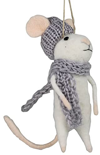 HomArt Mouse with Scarf Hanging Ornament, 4.5-inch Height, Felt