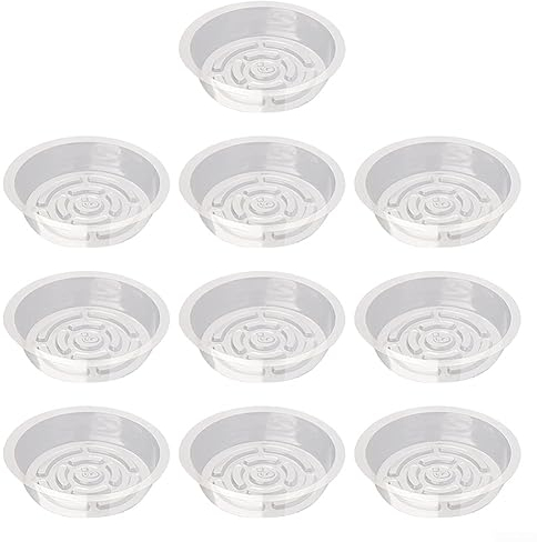 AIDNTBEO Lot de 10 soucoupes transparentes de 15,2 cm en plastique pour pot de fleurs