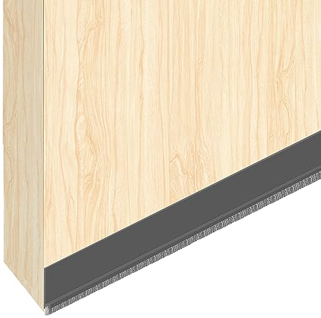 Türdichtung 1M Bürstendichtung Dichtungsbürste selbstklebend,Dichtungsband für Türen,Türleiste mit Bürste,Türbodendichtung gegen Insekt Ersatzdichtung Wetterfest Blocker Schalldichtung (grau)