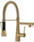 TIMACO Wasserhahn Küche Gebürstetes Gold mit Schloss Brause Ausziehbar - 360° Schwenkbare- Pull-Down-Spray - Hochdruck - Gebürstetes Gold Küchenarmatur