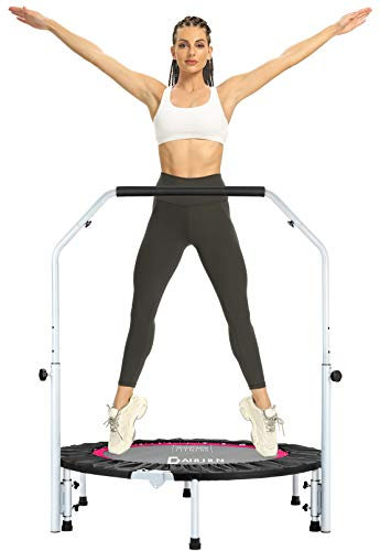 DARCHEN Mini-Trampolin für Erwachsene – Indoor-Rebounder für Bewegung und Workout, verbesserte Design-Federn für sicherere, ruhigere Sprungkraft [100 cm]