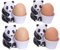 B2SEE Egg Cup Ceramic Crockery Set Animal Motifs 4 Pieces Good Quality (Pandas)