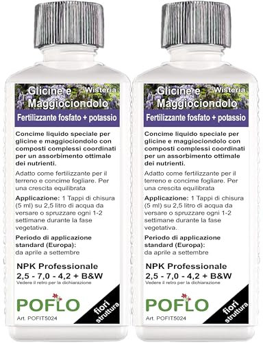 POFLO Fertilizante glicine Concime maggiociondolo concime liquido HIGH-TECH NPK (500ml)