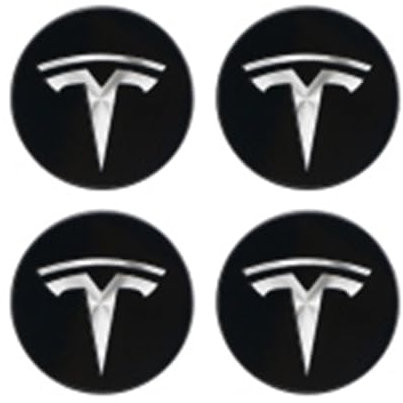 ZGCYK 4 Stück Radnabenkappen für Tesla Model 3 Model Y Model S Model X Model 3 Highland 56MM Felgendeckel Radkappen Reifen Felgen Radnabenabdeckung Zubehör,BlackSilver