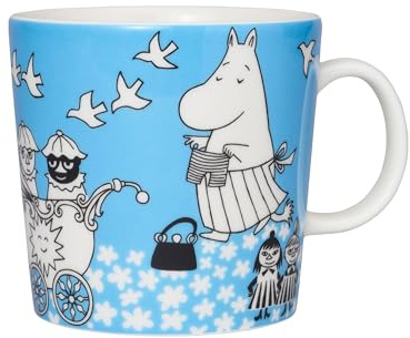 Arabia Moomin Frieden - Henkelbecher 40 cl aus hochwertigem Porzellan mit Mumin-Illustration für Kaffee, Tee und warme Getränke - 1069504