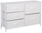 Chest of drawers bedroom white storage unit wooden metal frame tv stand dresser home office living room furniture fabric large deep 5 drawers organiser tall wide hallway entryway (White, 5 Drawers)