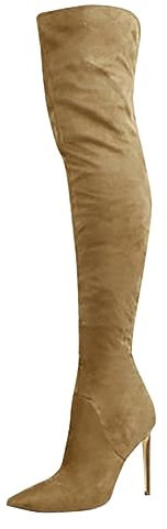 WKAYsIV Stivali Alti Donna sopra Il Ginocchio Senza Tacco Stivali Alti con Plateau Casual Comodi con Zip Laterale Invernali Donna Stivali Alti da Equitazione da Donna 42 45.99