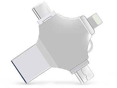 32GB (4-in-1) USB Flash Drive, Multi-Device Compatibility (Ip,Type C,Adroid,USB A),High Speed,Smartphone,Laptop,Tablet,Portable Storage,Easy & Fast Data Transfer, i-phone,i-pad,ios,Android