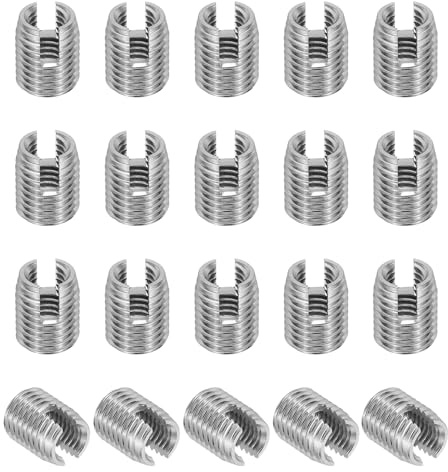 PATIKIL Selbstschneidender Gewindeeinsatz, 20 Stück M8 x M12 x 15mm 303 Edelstahl gewindeeinsätze Schlitzschraube Reparatur Einsätze Muttern Hülse Selbstschneidende einsätze