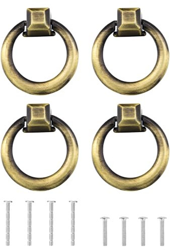 Misuyue 4PCS Schrankgriffe Bronze, Möbelknöpfe Vintage, Antike Stil Schrankknöpfe, Zinklegierung Möbelgriffe für Schublade Kommoden Kleiderschrank