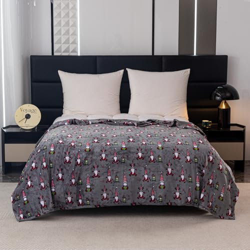 Kuscheldecke Weihnachtsdecke Heinzelmännchen 160x200 cm Christmas Winterdecke flauschig warme Tagesdecke Wohnzimmer Deko Sofadecke Bettdecke