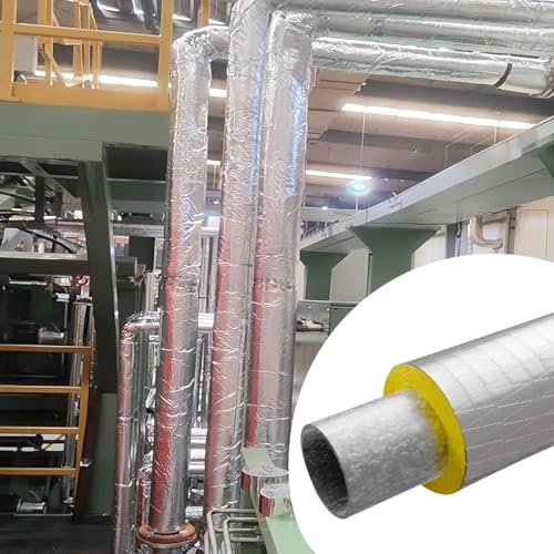 Rohrisolierung Schaum Schläuche Steinwolle Aluminiumfolie ID 7/9 1-1/9 1-1/3 1-5/7 Schutz/Wärmedämmung/Brandschutz/Hohe Temperaturen
