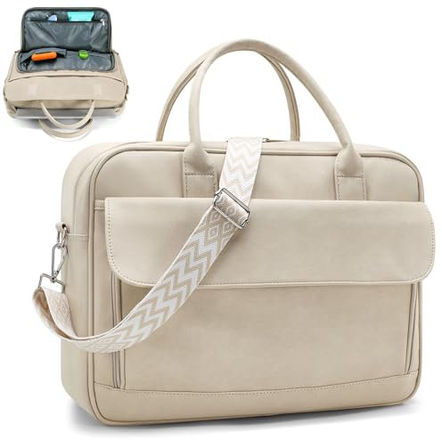 SUCIKORIO Sac Ordinateur Femme 17 Pouces, Imperméable Cuir Sac Cabas Femme Sacoche Ordinateur Portable Grand Sacs à Main Travail Femmes Sacs à Bandoulière Sacoche Enseignant Pour Les Cours, Etudiante