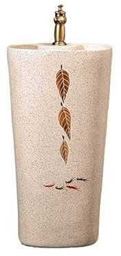 NEBE Lavabo Salle de Bain Évier à Colonne sur Pied, lavabo de Salle de Bains Domestique, lavabo en céramique Vasque à Poser Salle de Bain