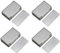 WPNCYK 4 Pcs Silver Stainless Steel Rectangular Magnetic Door/Drawer Catch, Heavy Duty, Self Adhesive or Screws Installation, Kitchen Wardrobe Closers Closure