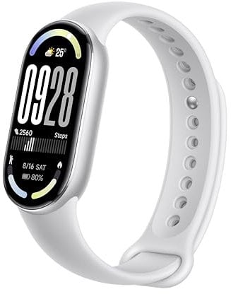 Xiaomi Smartband 10,Pantalla AMOLED de 1,72”, Carga rápida, 150+ Modos Deportivos. Monitorización de Salud y sueño. HyperOS 2.0. Impermeable 5ATM, Brújula,Plata
