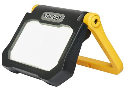 Stanley Lampe de travail pliable LED rechargeable 1500 lumens, corps léger mais durable en polycarbonate. Il offre 2 modes de fonctionnement, marche/arrêt.