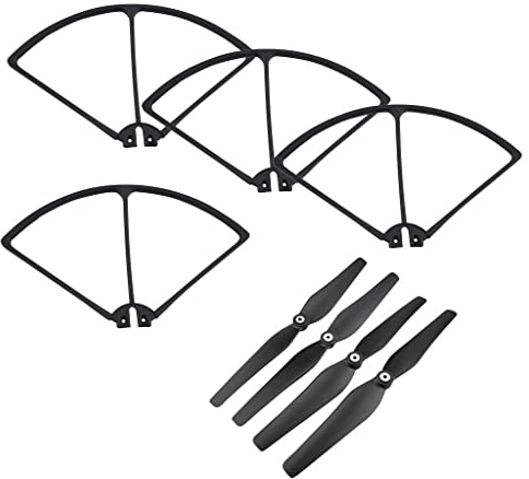 Harilla Drohnen Ersatzteile, Propeller + Guards Set für S70W, HS100 HS100G RC, Schwarz