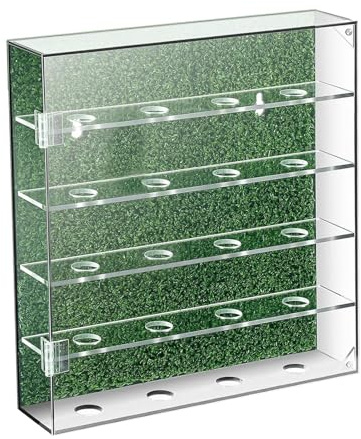 F Fityle Golfball-Vitrine, Golfball-Aufbewahrungsständer, Acryl, transparent, Wandhalterung für den Schreibtisch zu Hause, Wandhalterung und Tischplatte