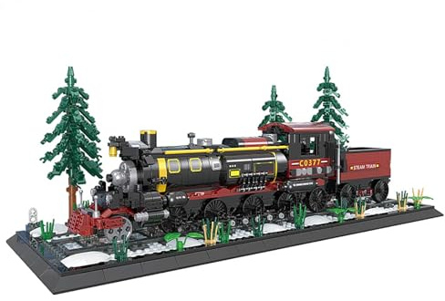WOMA C0377 Schneeland-Eisenbahn, 1232-teiliges Baustein-Set für Kinder