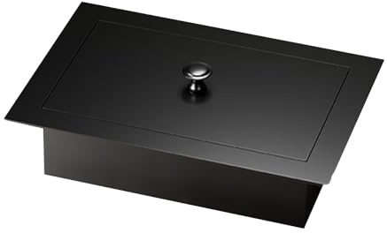 WRJAHCG Poubelle Cuisine Encastrable,Poubelle Plan De Travail en Acier Inoxydable,Couvercle De Poubelle Intégré Cachée pour Hôtel Restaurant Table À Manger,Black lid