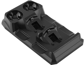 Cryfokt Dual-LED-Ladestation für PS Move/-Controller, Praktischer Ständer für Gamer, Geeignet für -Controller, Schwarz, 1 Stück