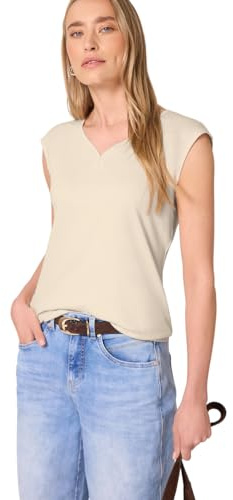 Damen Shirt mit gerundetem V-Ausschnitt