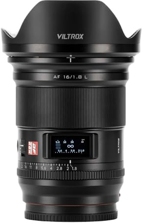 VILTROX AF 16mm F1.8 L, AF 16mm F1.8 Vollformat Objektiv für L-Mount | Weitwinkelobjektiv mit LCD-Bildschirm für Panasonic LUMIX S5 II S1 S9 S1R II, kompatibel mit Lei ca SL2, Sigma FPL BF