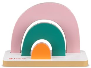 tonies® Mini Standregal Regenbogen – Kompakte magnetische Aufbewahrung für bis zu 25 Figuren, Werkzeugloser Aufbau, Weiß/Bunt