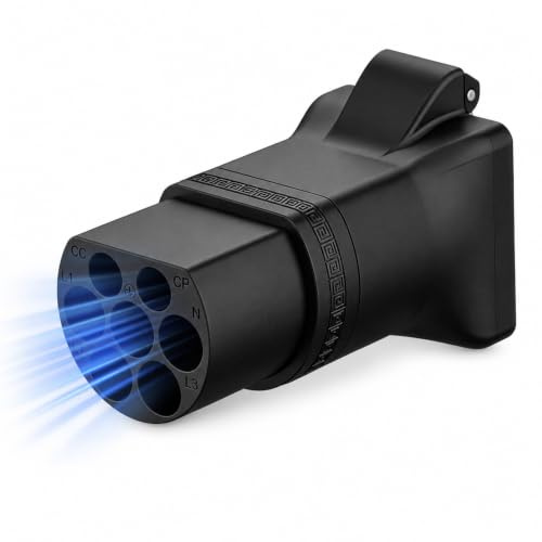 GiHaood Typ 2 auf Schuko Adapter mit LED für Ladesäule, 3,5kW 220V 16A | Typ 2 Stecker auf Schuko Steckdose Adapter, Plug and Play für EV-Ladegeräte, E-Bike, E-Scooter, E-Motorrad, Elektrorollstuhl