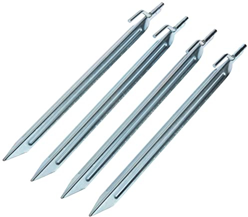 Coghlan's Heavy-Duty Steel Tent Stakes for Secure Camping, Galvanized Durable Outdoor Anchors, Ideal for Tents, Tarps, and Shelters in Hard or Soft Ground, 12 4-Pack