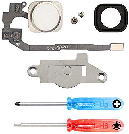 MMOBIEL Homebutton Kompatibel mit iPhone 5s 2013 - Home Taste Flexkabel Ersatz - Home Button - Inkl. Schraubenzieher - Weiß