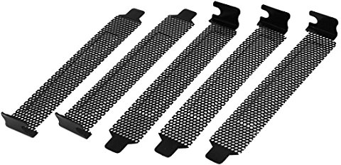 Uxcell 5PCS PCI Slot Covers, Black Vented PCI Slot Cover Dust Filter Blanking Plate for Computer Cases with Screws