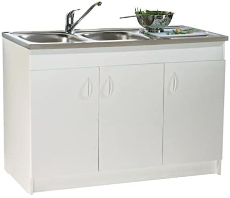 Sous-évier SIM'HYDRO. mélaminé blanc hydro. 3 Portes Réf S12N43120H