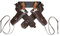 Amakando Pistolengürtel mit Zwei Halftern Westerngurt braun Colt Cowboy Halfter Gangster Revolver Halterung Wild West Party Fasching Zubehör