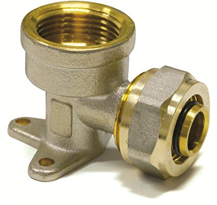 Pipetec Schraubfitting Wandwinkel Wandscheibe 16x2 mm 3/4 Zoll Innengewinde für Mehrschicht-Verbundrohr, DVGW, UBA-konform, bis max.100°C