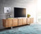 DELIFE Fernsehtisch Live-Edge Akazie Natur 220 cm 6 Türen Massivholz Baumkante Lowboard
