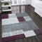 VIMODA Teppich Kurzflor in Lila Grau Weiß, Maße:120x170 cm