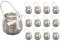 casavetro Teelichtgläser Set Kerzenhalter Glas (12 er Pack) Teelicht Kerzen Windlicht Hochzeit Party kleine Vase Tisch Deko-Licht inkl-Schleife