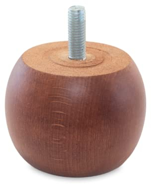 TENDAGGIMANIA® Pieds en Bois pour Meubles, Canapés, Fauteuils et Poufs - Pieds en Bois de Haute qualité Couleur Noyer - Modèle Oignon - 6 CM - 1 Piece