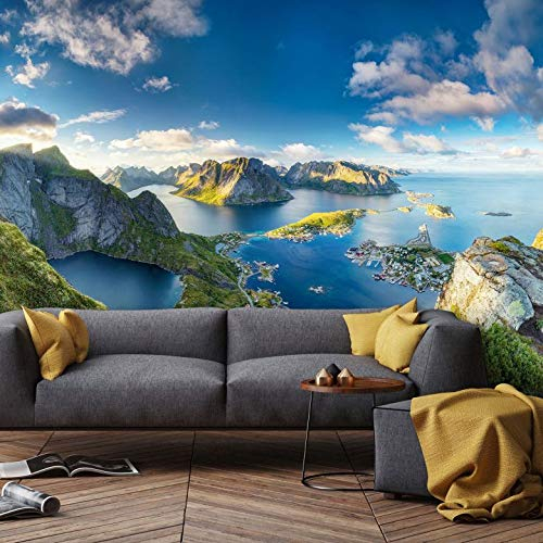 Fototapete Roemmelt Aussicht vom Reinebringen Natur Landschaft Meer Norwegen Insel Lofoten Foto Fotografie