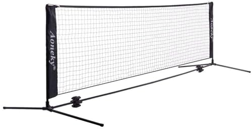Aoneky 10ft/ 18ft Mini Tennis Net Set, Metal Frame Stand and Strong Nylon Net - 6 Feet Portable PikckleBall Paddle Tennis Badminton Net for Garden Driveway Outdoor Kids Junior Adult (6 Feet)