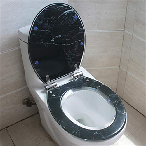 SXXYXH Transparentes Harz WC Sitz Antibakterielle Stummschaltung Toilettendeckel U/V/O-Förmig Universal Edelstahlbeschläge Korrosionsbeständig Langsam Geschlossenes Weiches Scharnier,I