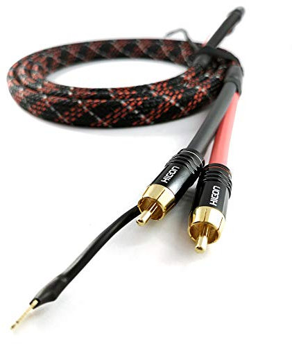 Selected Cable Cavo audio RCA Red Edition da 1 m con cavo di massa lungo 1,10 m per giradischi Estate Cable Sinus Control cavo audio in tubo intrecciato – SC81-K3-V-Red-0100