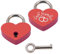 Vorhängeschloss in Herzform, Mini-Liebesschloss in Form mit Schlüssel und Gravur für Gepäck, Handtasche, Tagebuch, Geschenk zum Valentinstag, Rot